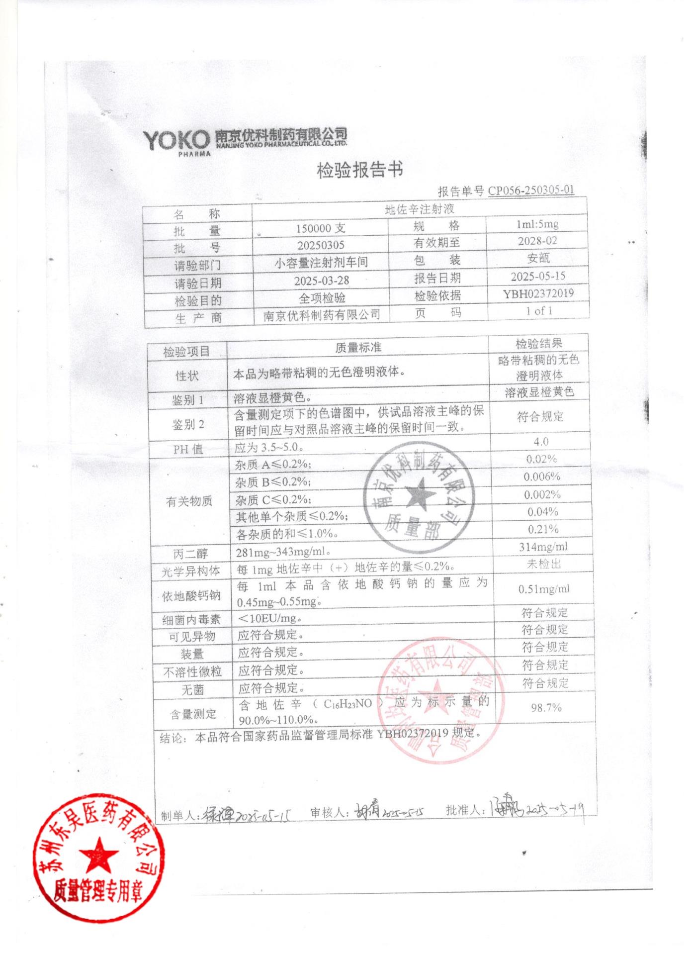 20250305地佐辛注射液