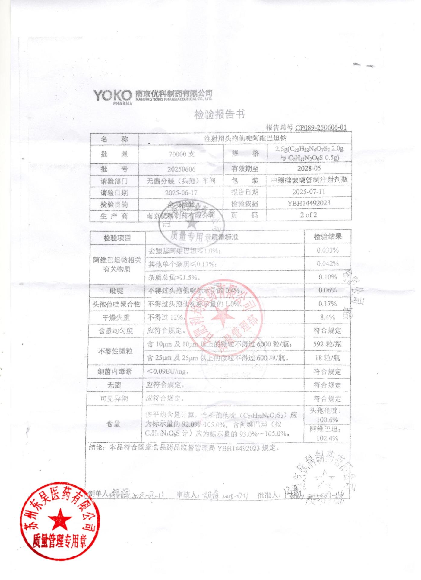 20250606注射用头孢他啶阿维巴坦钠1