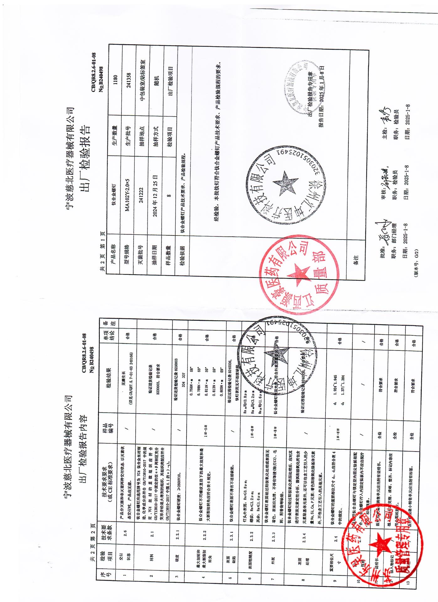 241358钛合金螺钉
