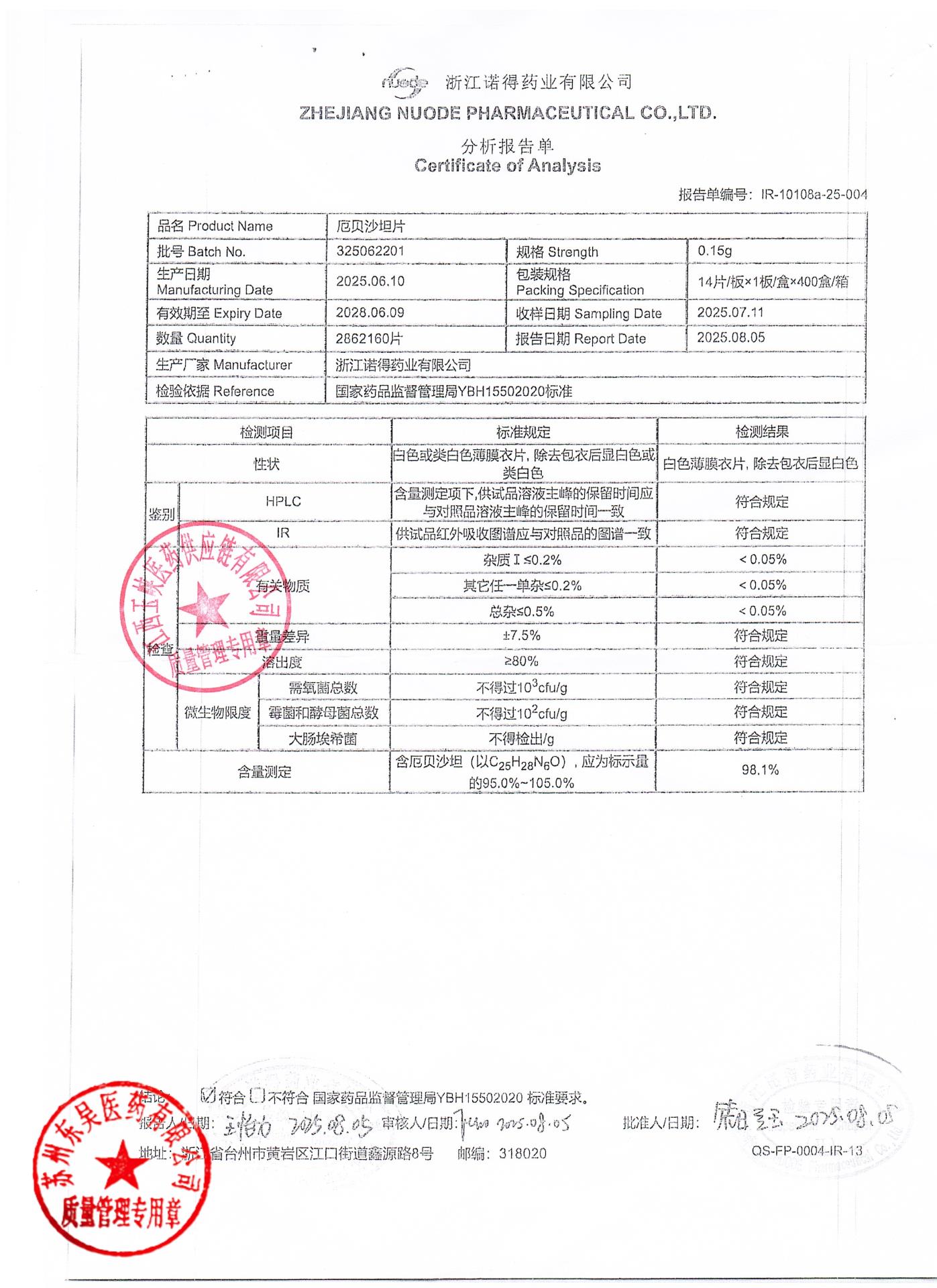 325062201厄贝沙坦片