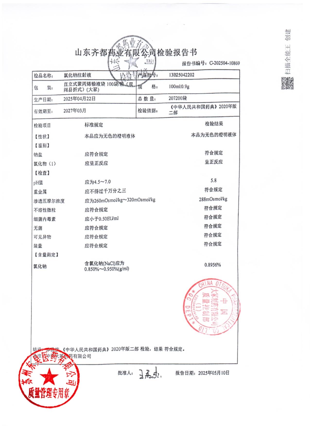 13B25042202氯化钠注射液