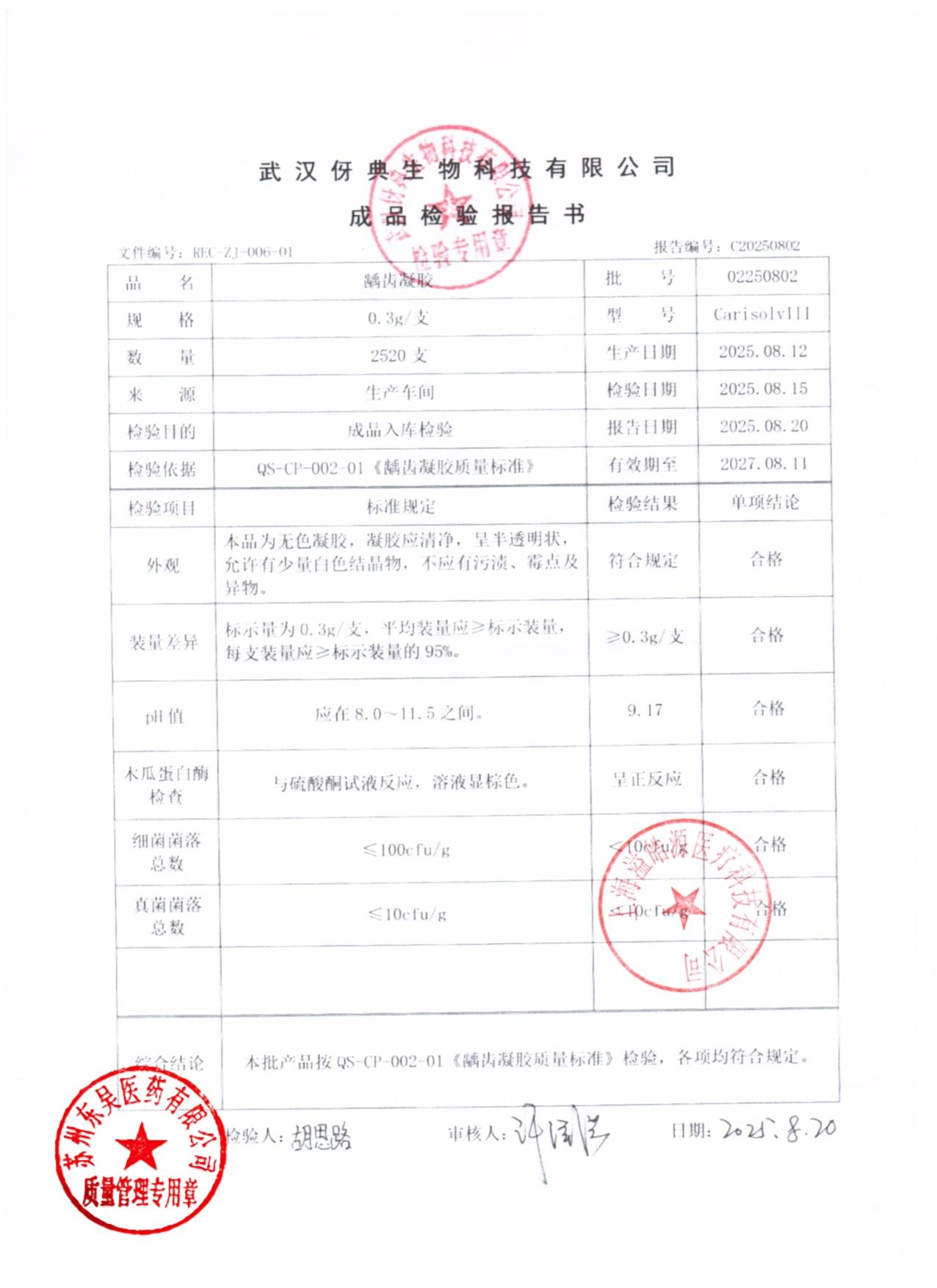 02250802龋齿凝胶