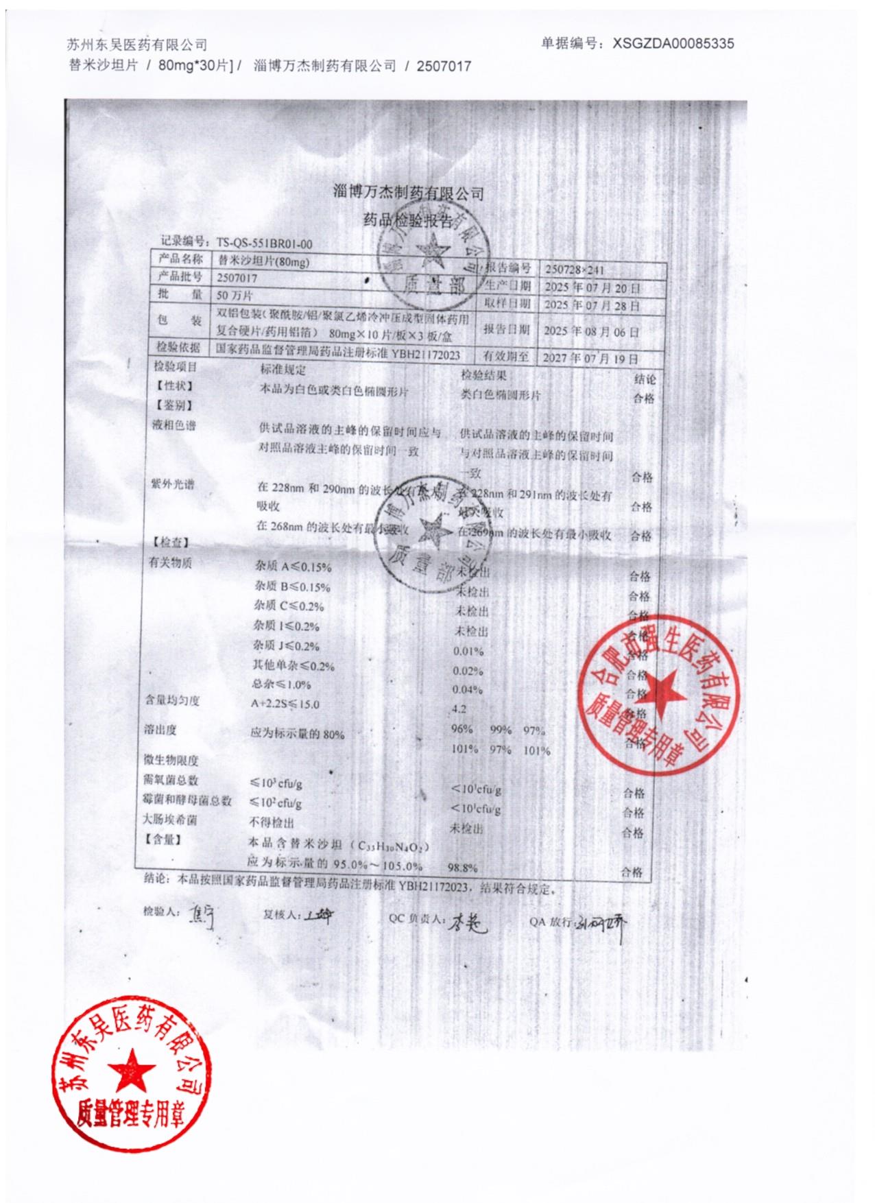 2507017替米沙坦片