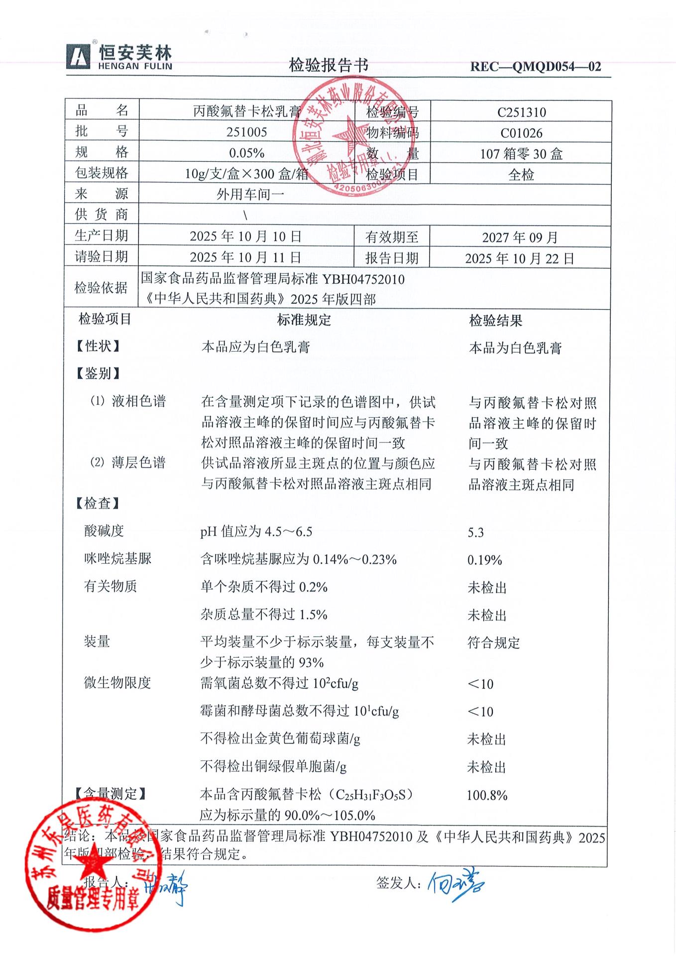 251005丙酸氟替卡松乳膏