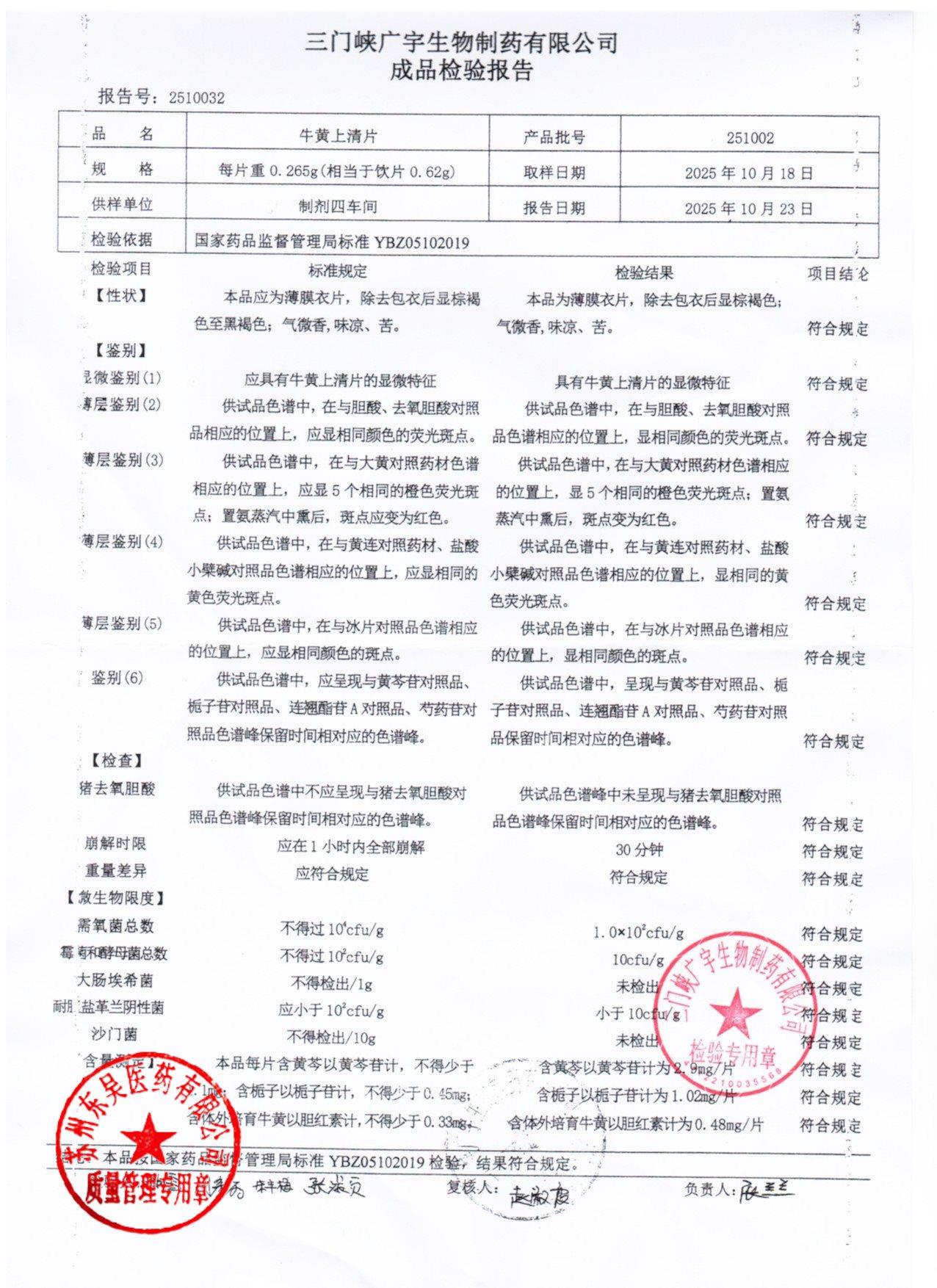 251002牛黄上清片