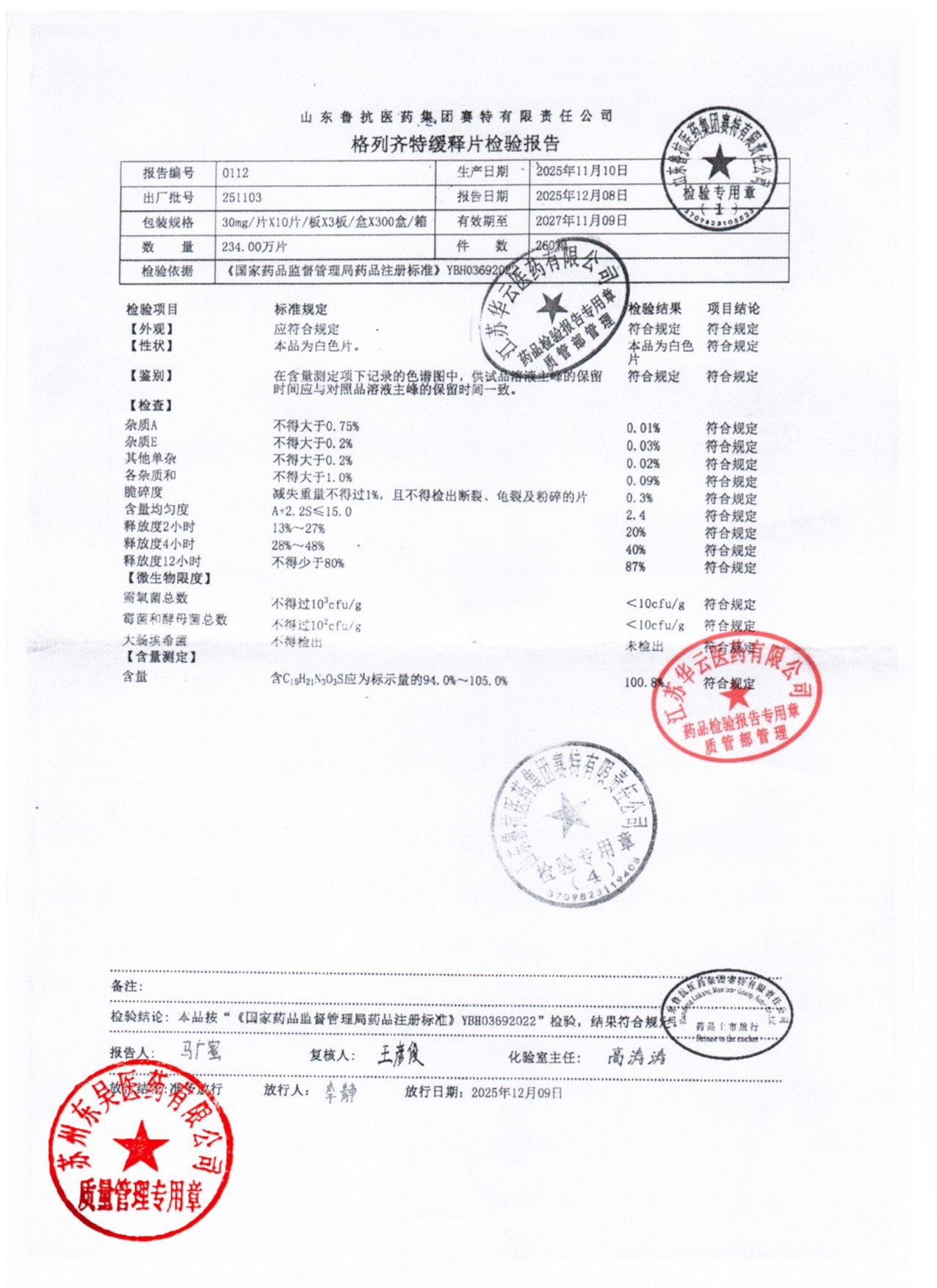 251103格列齐特缓释片