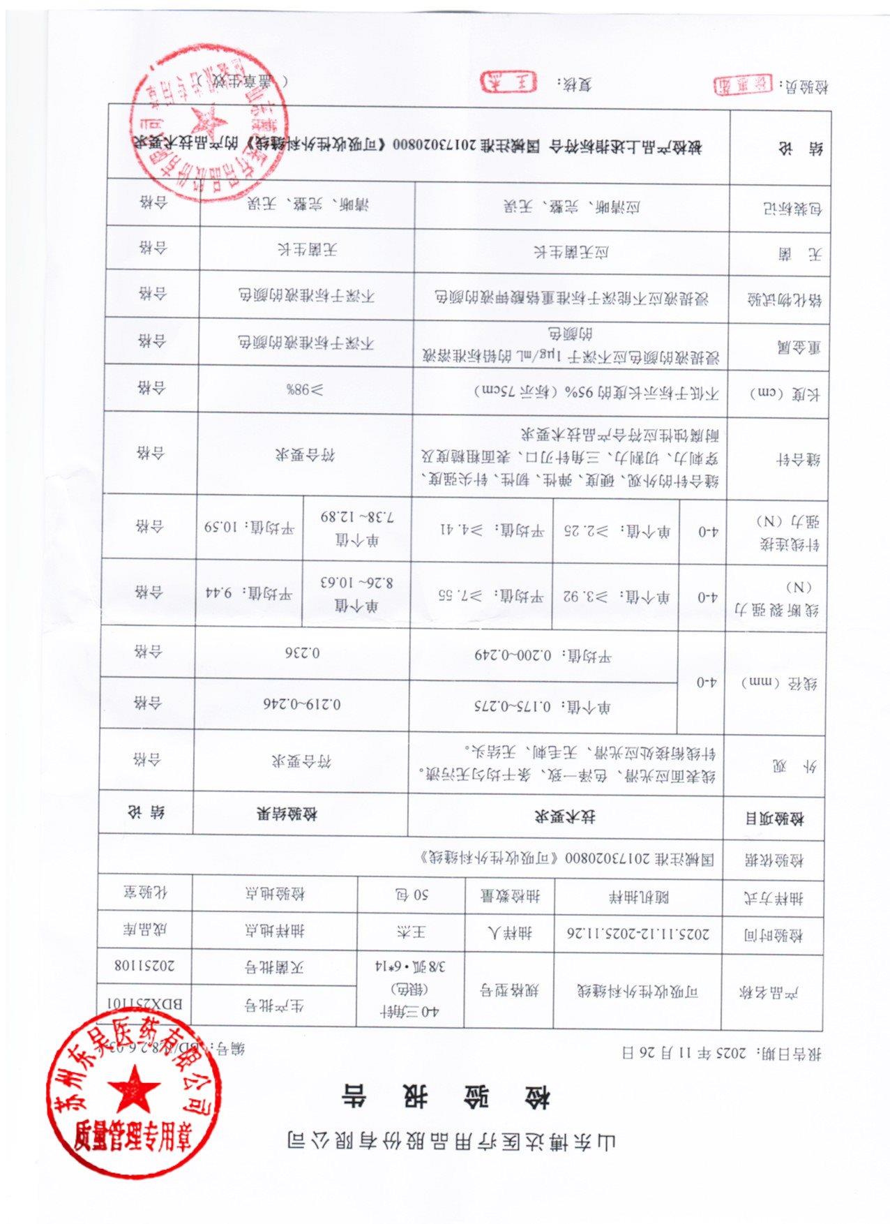 BDX251101可吸收性外科缝线