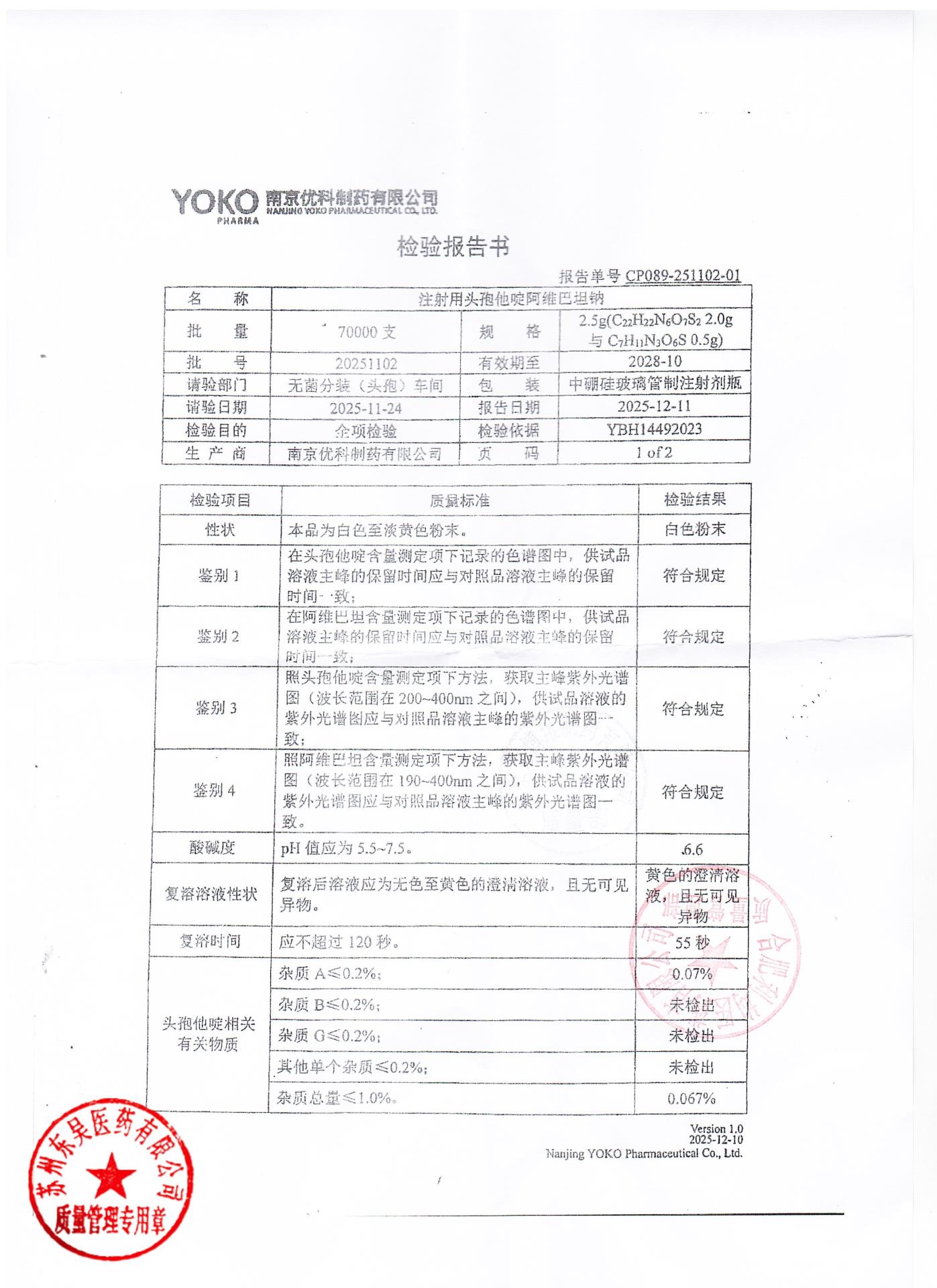 20251102注射用头孢他啶阿维巴坦钠1