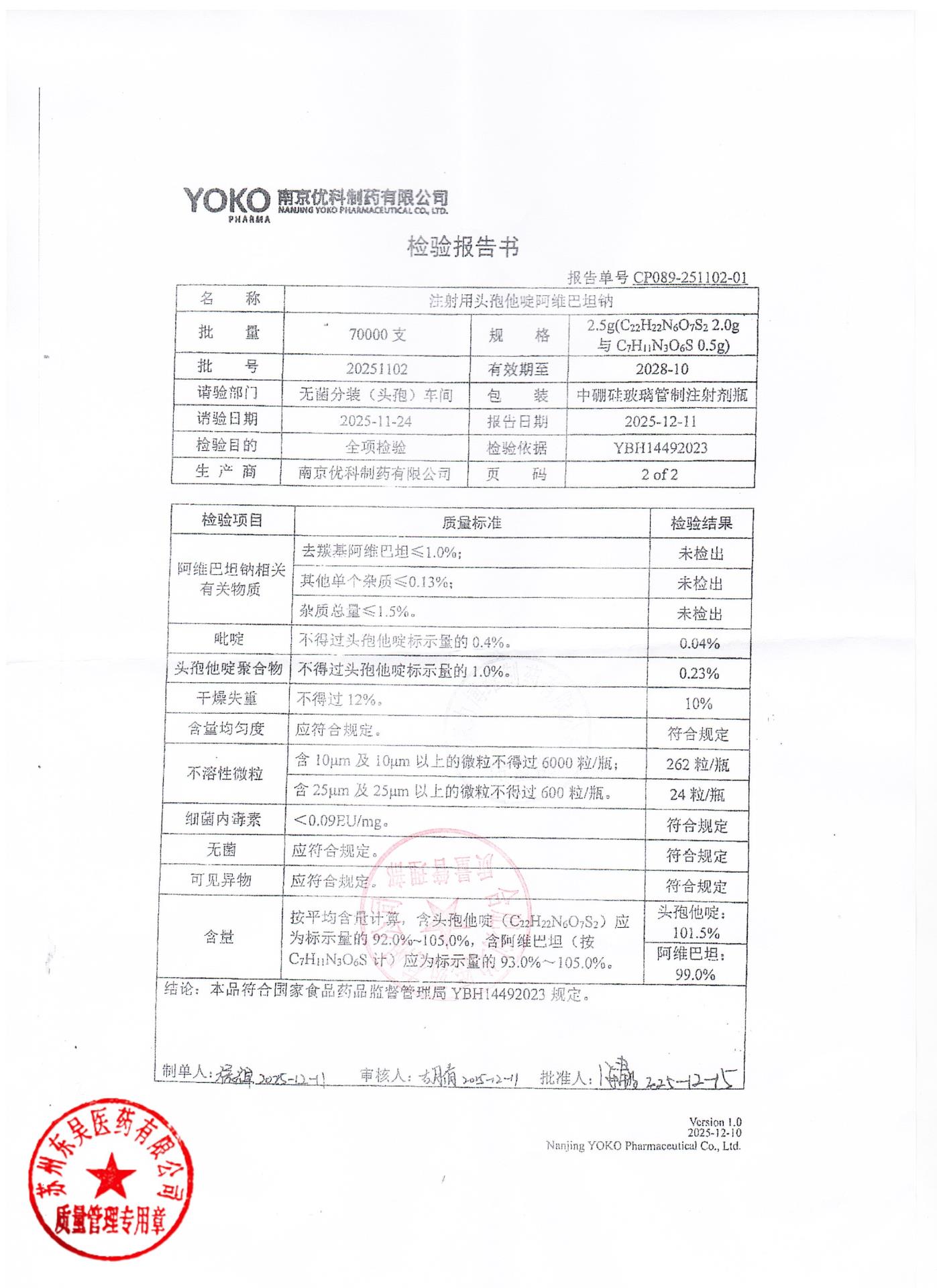 20251102注射用头孢他啶阿维巴坦钠2