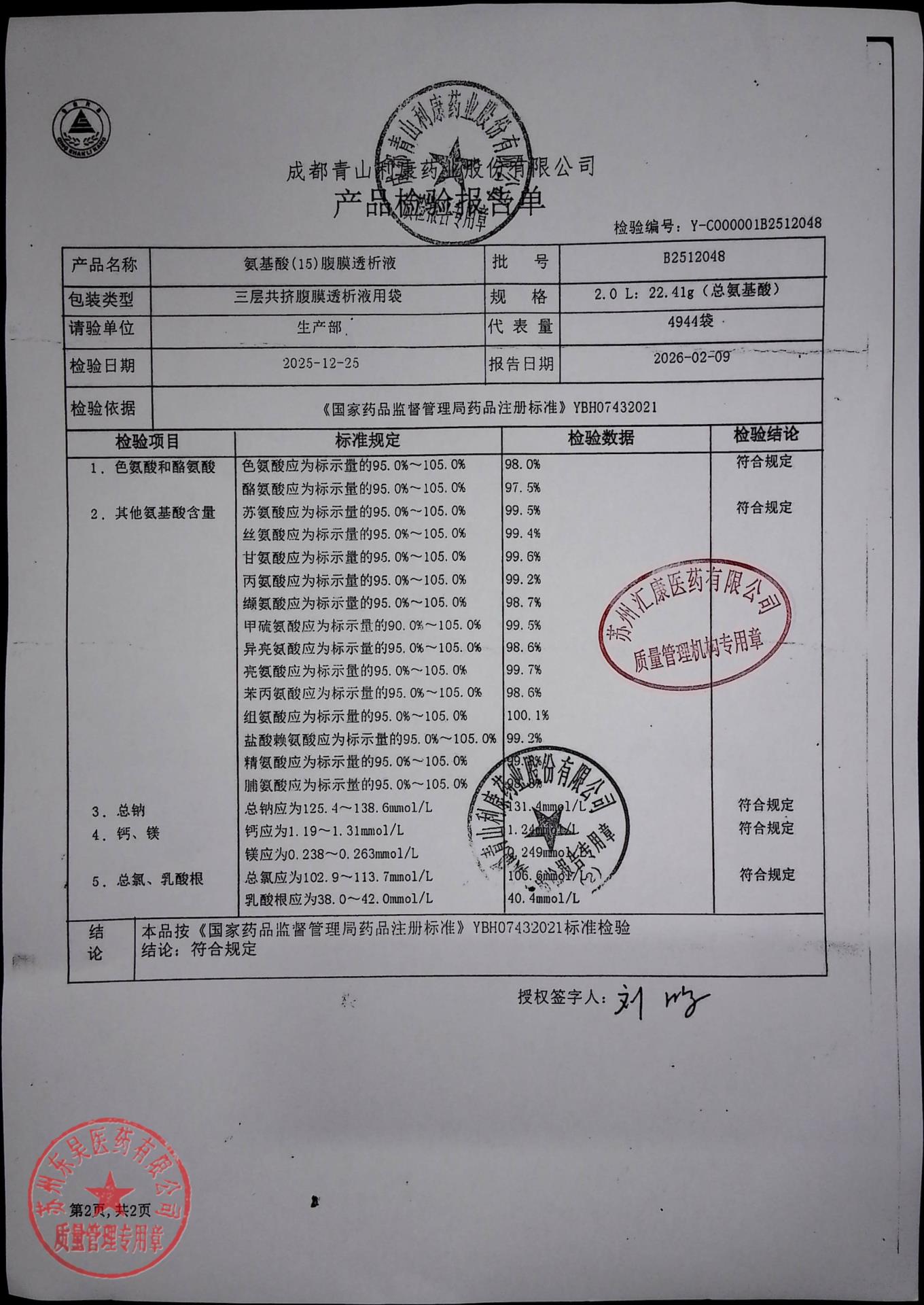 B2512048氨基酸（15）腹膜透析液2