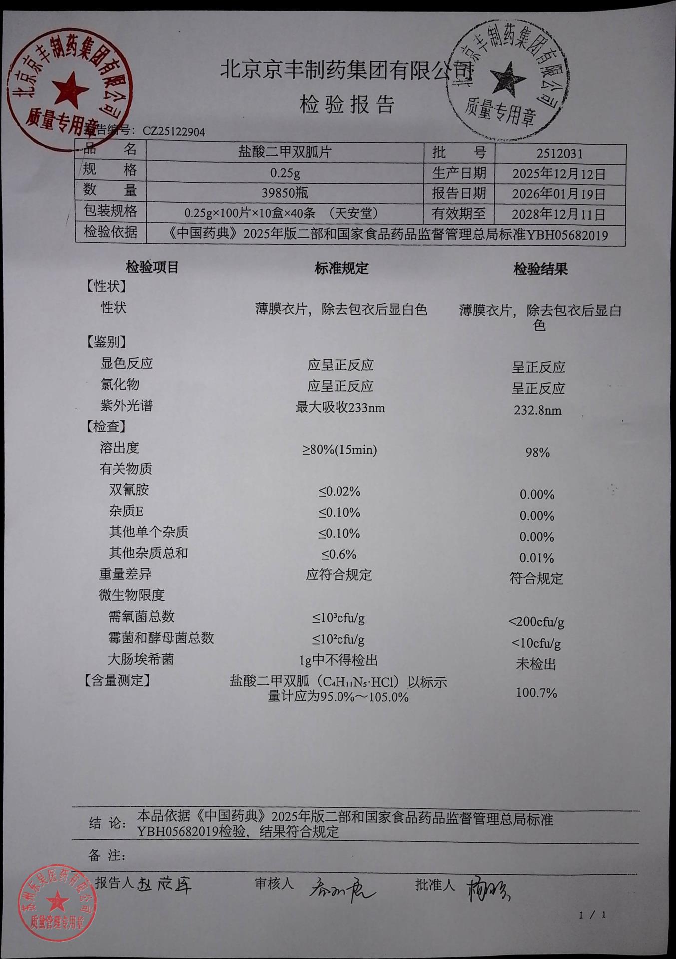 2512031盐酸二甲双胍片